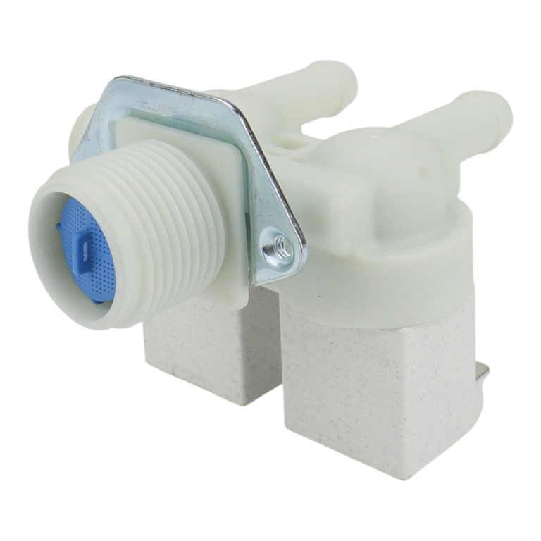 Клапан подачи воды для стиральной машины , количество выходов 2, угол 180˚, клеммы раздельно