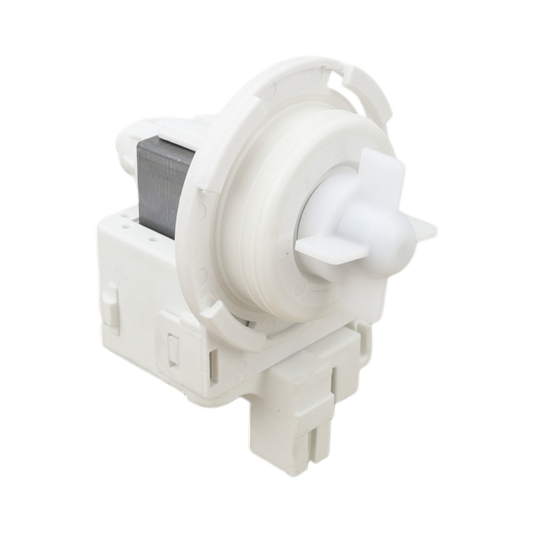 Насос сливной (помпа) для стиральной машины , крепление под защелки, клеммы под фишку, обмотка медь